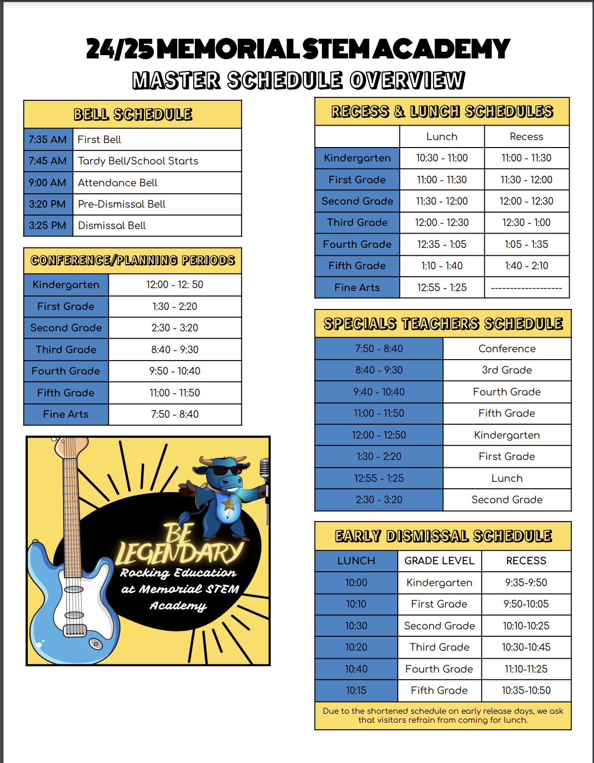 Master Schedule